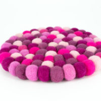 Topfuntersetzer Pink rund 20x20cm