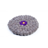 Topfuntersetzer Naturton/Blume Violett rund 20x20cm