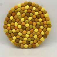 Topfuntersetzer, Gelbtöne rund 25 x 25 cm